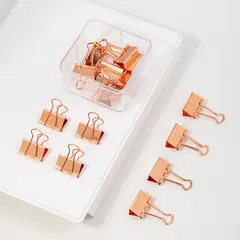 Kẹp Bướm Deli Màu Vàng Hồng - Bộ 15/25/50 Kẹp Thép Không Gỉ Tiện Dụng Cho Văn Phòng, Học Tập Ngăn Nắp