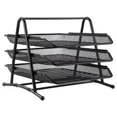 Khay đựng tài liệu 3 tầng Deli E9181 - Chất liệu thép lưới bền đẹp, thiết kế thông thoáng, dễ dàng lắp ráp, tiện lợi cho văn phòng phẩm.