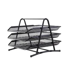 Khay đựng tài liệu 3 tầng Deli E9181 - Chất liệu thép lưới bền đẹp, thiết kế thông thoáng, dễ dàng lắp ráp, tiện lợi cho văn phòng phẩm.