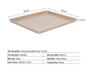 Khay Nướng Bánh Quy Chống Dính 12 Inch Unibaker MB310 - Dụng Cụ Nhà Bếp Chất Lượng Cao Tại Việt Nam