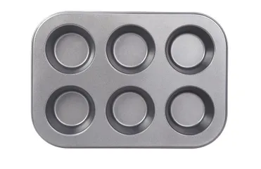 Khay Nướng Cupcake Chống Dính 6 Ô 26.5x18.5cm - Dụng Cụ Làm Bánh Không Dính Chất Liệu Thép Carbon Cao Cấp