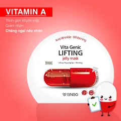 Mặt Nạ BNBG Vitamin A 20.000ppm - Hỗ Trợ Nâng Cơ, Trẻ Hóa Da Từ Cây Xương Rồng Jeju - Giúp Da Sáng Hồng Tự Nhiên, 10 Miếng