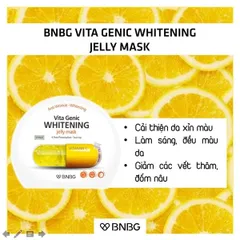 Mặt nạ BNBG Vitamin C Vita Genic Whitening Jelly Mask - Hỗ trợ sáng da và chống oxy hóa, dưỡng trắng tự nhiên, 10 miếng