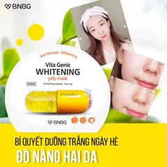 Mặt nạ BNBG Vitamin C Vita Genic Whitening Jelly Mask - Hỗ trợ sáng da và chống oxy hóa, dưỡng trắng tự nhiên, 10 miếng