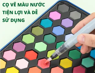Bộ Màu Nước Dạng Nén Deli 73936 Mới - Vương Nguyên TFBoys Kèm Dụng Cụ Vẽ Chuyên Nghiệp, 24/36/48 Màu Tươi Sáng