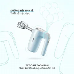 Máy Đánh Trứng Cầm Tay Bear DDQ-B02P5 125W - Tích Hợp 5 Tốc Độ, Thiết Kế Nhỏ Gọn, Phù Hợp Đánh Bột Và Làm Bánh