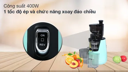 Máy Ép Chậm Kalite KL-598 - Ép Trái Cây Tối Ưu 400W, Thiết Kế Bền Bỉ, Dinh Dưỡng Tối Đa - Phù Hợp Gia Đình và Spa