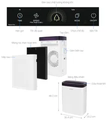 Máy Lọc Không Khí Cuckoo CAC-G0910FW Hàn Quốc - Hiệu Suất 99.97% Mùi Hôi, Bụi PM2.5, Diện Tích 30m2, Thiết Kế Gọn Nhẹ, Cảm Biến Chất Lượng Không Khí