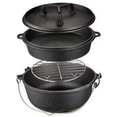 Nồi Gang Dã Ngoại Đa Năng Campingmoon D0-28 - Dùng Để Nướng, Ninh, Hấp, Tiện Lợi Cho Cắm Trại, Du Lịch, và Thăm Quan Ngoài Trời