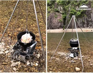 Nồi Gang Dã Ngoại Đa Năng Campingmoon D0-28 - Dùng Để Nướng, Ninh, Hấp, Tiện Lợi Cho Cắm Trại, Du Lịch, và Thăm Quan Ngoài Trời