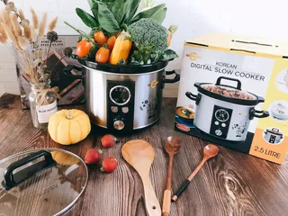 Nồi Nấu Cháo Chậm Điện Tử Tự Động BBCooker DS25 - 2.5L, Thiết Kế Thông Minh, Chống Trào, Lợi Ích Dinh Dưỡng Cho Bé