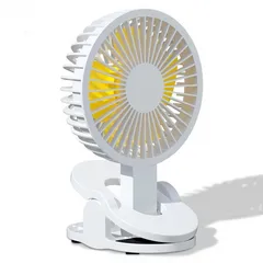 Quạt Kẹp USB Deli 85810 - Quay 90 Độ, 2 Tốc Độ Gió, Quạt Tích Điện Mini Cho Bàn Làm Việc, Học Tập, Tiện Lợi, Không Ồn
