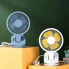 Quạt Kẹp USB Deli 85810 - Quay 90 Độ, 2 Tốc Độ Gió, Quạt Tích Điện Mini Cho Bàn Làm Việc, Học Tập, Tiện Lợi, Không Ồn