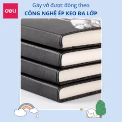 Sổ Tay Ghi Chép Deli Bìa Da Khâu Gáy 96 Trang ZT3296 - Thiết Kế Dễ Thương, Giấy Kẻ Ngang, Chống Thấm, Sản Phẩm Học Tập Chất Lượng