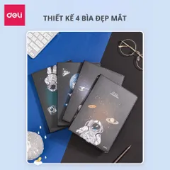 Sổ Tay Ghi Chép Deli Bìa Da Khâu Gáy 96 Trang ZT3296 - Thiết Kế Dễ Thương, Giấy Kẻ Ngang, Chống Thấm, Sản Phẩm Học Tập Chất Lượng