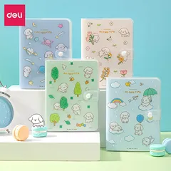 Sổ tay Deli SZ034 Họa Tiết Dễ Thương - Giấy Chống Nước, Cúc Bấm, Kích Thước 164x118mm, Sản Phẩm Văn Phòng Phẩm Cao Cấp