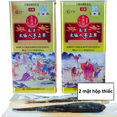 Thái Cực Sâm 6 Năm Tuổi Tẩm Mật Ong Hộp Thiếc Daedong - Sản Phẩm Hỗ Trợ Cân Bằng Đường Huyết Và Bồi Bổ Cơ Thể 300g