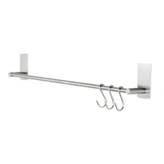 Thanh treo khăn Inox SUS304 dán tường 2 chấu TT55 - Thiết bị phòng tắm, nhà bếp, chịu lực đến 3kg, chất liệu bền đẹp