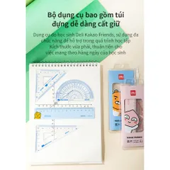 Bộ 4 Thước Kẻ Học Sinh Kakao Friends X Deli 79521 - Dụng Cụ Học Tập Chất Liệu Nhựa PS Bền Bỉ, Thiết Kế Ngộ Nghĩnh