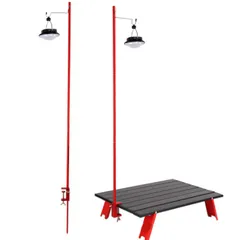 Trụ Đèn Kẹp Bàn Cắm Đất Gấp Gọn Đa Năng - Thiết Bị Dã Ngoại Sử Dụng Để Treo Đèn, Thích Hợp Đi Cắm Trại, Leo Núi, BBQ