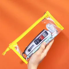 Túi đựng bút trong suốt Deli 67027 - Túi đa năng cho đồ dùng học tập và mỹ phẩm, kích thước 235x55x105mm, tiện lợi khi du lịch