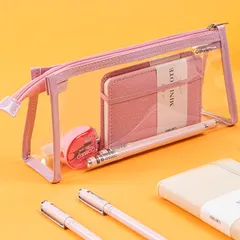 Túi đựng bút trong suốt Deli 67027 - Túi đa năng cho đồ dùng học tập và mỹ phẩm, kích thước 235x55x105mm, tiện lợi khi du lịch