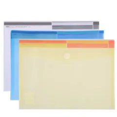 Túi Hồ Sơ A4 Deli E5504 - Chống Thấm Nước, Bảo Vệ Tài Liệu, Chất Liệu PP Mịn, Nút Bấm Cao Cấp, Đa Dạng Màu Sắc