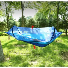 Võng Dã Ngoại Chống Côn Trùng Có Vòng Thép - Chất Liệu Polyester Bền Bỉ, Chịu Tải 200kg, Tiện Lợi Cho Gia Đình Cắm Trại Nhỏ