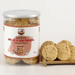 Bánh ăn kiêng Cookies vị dừa caramel Bazanland - Hương vị thơm ngon với hạt macca, đóng hộp tiện lợi, dinh dưỡng bổ sung 250g/400g