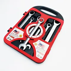 Bộ Cờ Lê Vòng Miệng Sinomax 7 Món Tiêu Chuẩn DIN-ANSI - Độ Chịu Lực Cao Chất Liệu Chrome Vanadium 8-19mm, Hộp Đựng Tiện Dụng