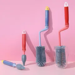 Bộ cọ rửa bình sữa Silicon 3 chi tiết xoay 360 độ - Dễ dàng vệ sinh và an toàn cho sức khỏe, không mốc, không mùi hôi.
