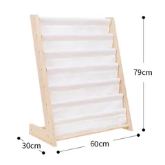 Kệ Sách Montessori Đa Năng Gỗ Thông Tự Nhiên - Lưu Trữ Sách Vở, Đồ Chơi Và Gấu Bông Cho Trẻ Em