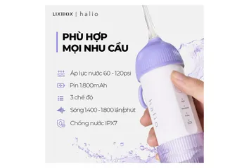 Máy tăm nước cầm tay Halio UltraClean Oral Irrigator Periwinkle - Loại bỏ 99% mảng bám thức ăn, bảo vệ sức khỏe răng miệng