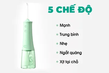 Máy tăm nước cầm tay Roaman W10 - Làm sạch răng miệng hiệu quả với 5 chế độ và 4 đầu tăm tiện dụng, thiết kế nhỏ gọn, sạc USB.