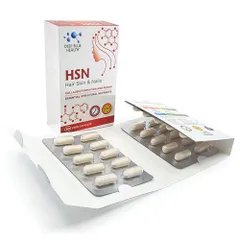 Viên uống đẹp da, tóc, móng HSN Hair Skin & Nails - Hỗ trợ tăng sinh collagen, dưỡng ẩm và nuôi dưỡng tóc khỏe mạnh - Deep Blue Health 30 viên