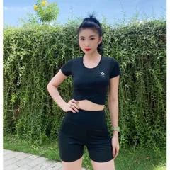 Bộ Quần Áo Tập Gym Yoga Nữ Áo Croptop Cao Cấp - Chất Liệu Polyester Spandex Thoáng Mát, Co Giãn Tôn Dáng Thể Thao