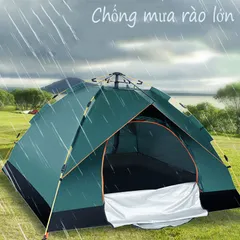 Lều Cắm Trại Dã Ngoại Tự Bung 4 Người 2 Cửa Chống UV - Lều Bạt Chống Nước và Nắng, Dễ Dàng Lắp Đặt, Thoáng Khí, Tiện Lợi cho Du Lịch