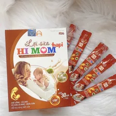 Cốm lợi sữa Hapi Hi Mom - Hỗ trợ tăng tiết sữa cho mẹ sau sinh, nguồn dưỡng chất tự nhiên cho mẹ và bé, hộp 30 gói 10ml