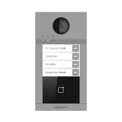 Nút bấm IP 4 cổng Hikvision DS-KV8413-WME1(B) - Thiết bị chuông cửa thông minh, vỏ nhôm sang trọng, kết nối wifi cho villa