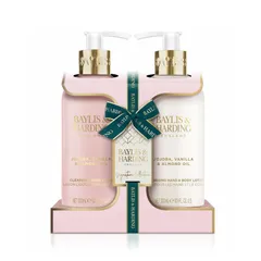 Set Gel Rửa Tay và Kem Dưỡng Thể Baylis & Harding Jojoba, Vanilla & Almond Oil - Sản Phẩm Chăm Sóc Da Thuần Chay 300ml