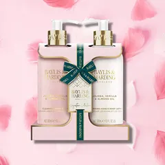 Set Gel Rửa Tay và Kem Dưỡng Thể Baylis & Harding Jojoba, Vanilla & Almond Oil - Sản Phẩm Chăm Sóc Da Thuần Chay 300ml