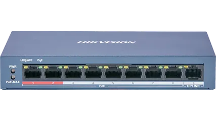 Switch mạng 8 cổng PoE Hikvision DS-3E0109P-E/M(B) - Thiết bị mạng chính hãng, truyền dẫn ổn định và bền đẹp, khoảng cách tối đa 300m