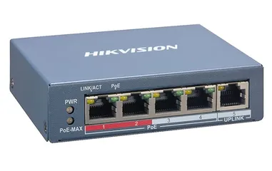 Switch POE 4 Cổng HIKVISION DS-3E1105P-EI - Thiết Bị Quản Lý Video, Hỗ Trợ PoE 60W, Truyền Dẫn 300m, Vỏ Kim Loại Chắc Chắn
