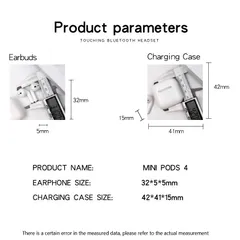 Tai Nghe Không Dây Bluetooth Pro 4 True Wireless - Thiết Kế Earbuds Chống Ồn, Âm Thanh Sống Động, Phù Hợp Với Người Dùng Năng Động