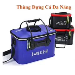 Thùng Đựng Cá Đa Năng Có Thể Xếp Gọn - Thiết Kế Dạng Gập Tiện Lợi Cho Câu Cá và Dã Ngoại, Chất Liệu Nhựa Dẻo Bền Bỉ