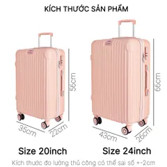 Vali kéo du lịch Bamozo 8801 bền chắc, nhựa ABS nhẹ, chống trầy xước - Lựa chọn hoàn hảo cho chuyến du lịch tiện lợi