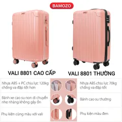 Vali kéo du lịch Bamozo 8801 bền chắc, nhựa ABS nhẹ, chống trầy xước - Lựa chọn hoàn hảo cho chuyến du lịch tiện lợi