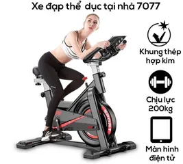 Xe Đạp Tập Thể Dục Senmax 7077 - Khung Thép Bền Bỉ, Điều Chỉnh Cao Thấp, Màn Hình Điện Tử Theo Dõi Thông Số Tập Luyện Ở Nhà