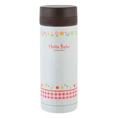 Bình Giữ Nhiệt Lock&Lock Hello Bebe Check Ribbon HBB316 - 350ml Thép Không Gỉ, Họa Tiết Ngộ Nghĩnh, Tiện Lợi Cho Học Sinh Và Dã Ngoại