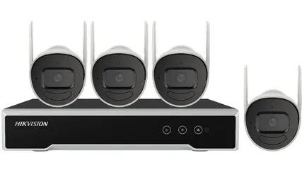Bộ Kit Camera IP Wifi 2MP Hikvision NK42W0H - 4 Camera Hình Trụ + Đầu Ghi NVR 4 Kênh, Kết Nối Dễ Dàng, Tầm Nhìn Ban Đêm 30m